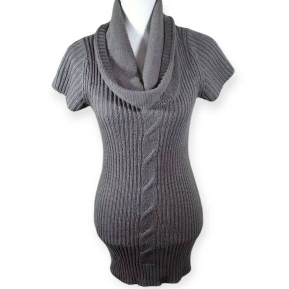CHARLOTTE RUSSE GRAY COWL-NECK SWEATER DRESS SZ.M - Picture 1 of 3
